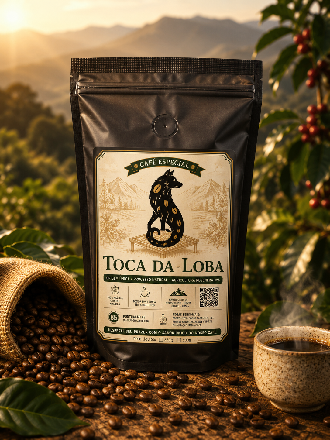 Embalagem 250g Café Toca da Loba